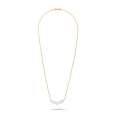 Natural White Pearl Trio Necklace| 925 Silver| Gold Plated - From Purl Purl