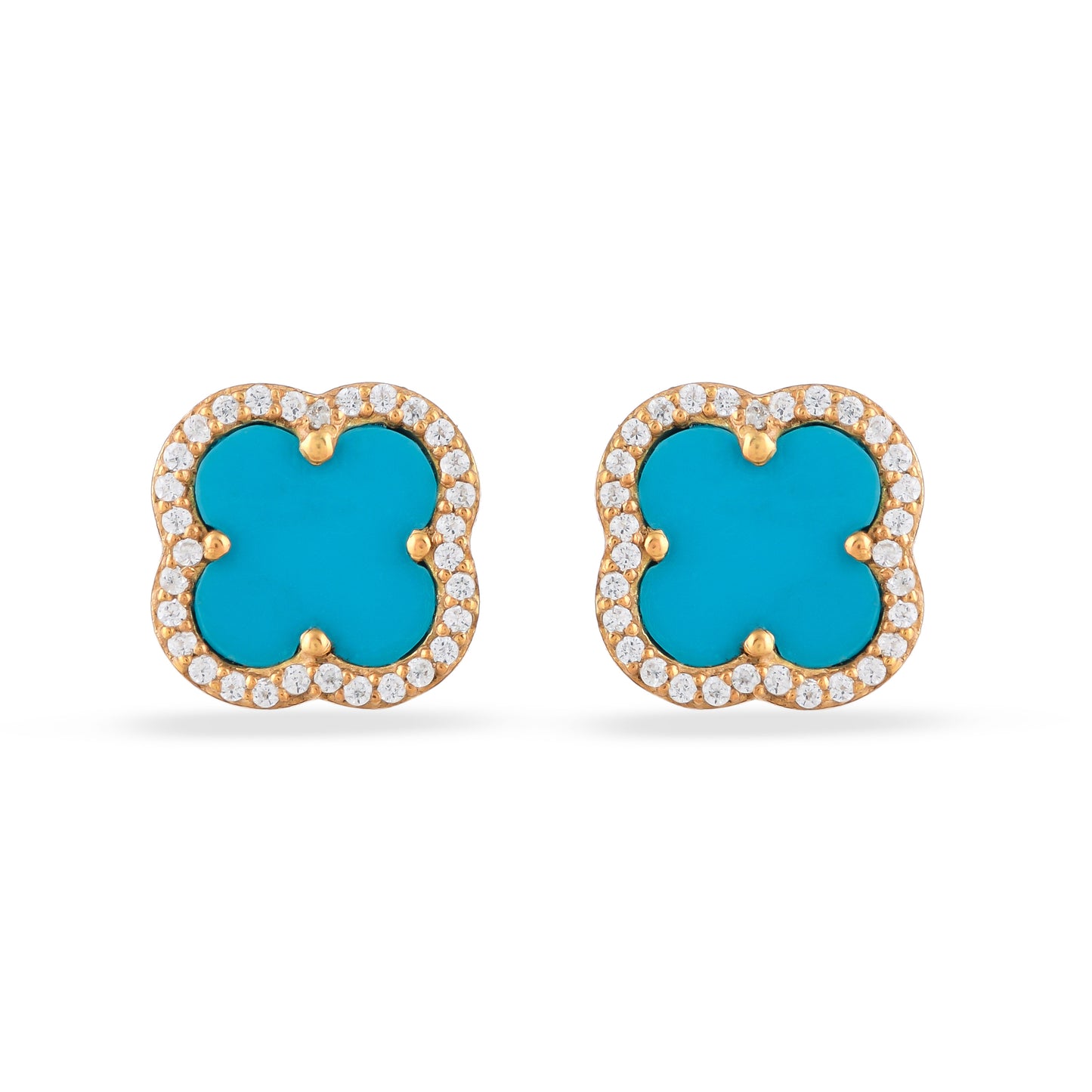 Turquoise Clover Stud Earrings | Natural Turquoise - From Purl Purl