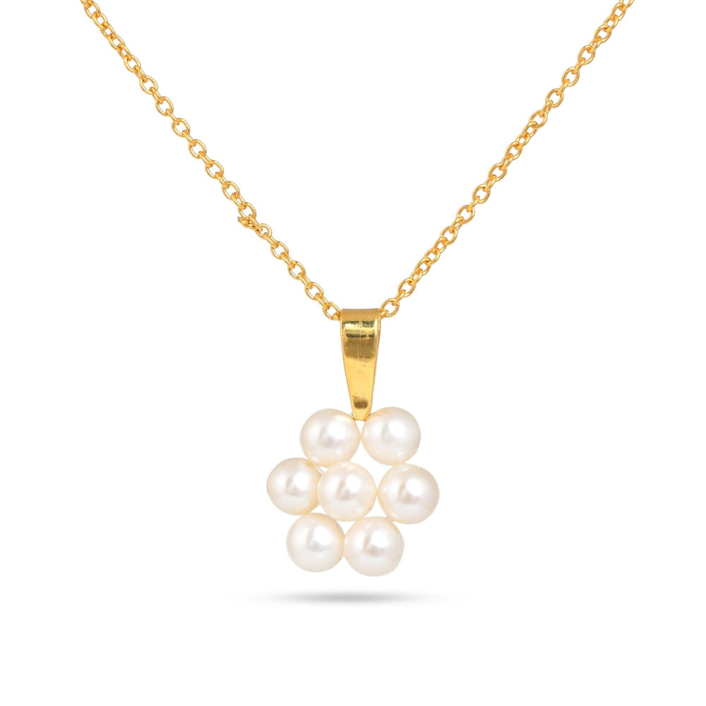 Natural Pearl Flower Necklace | 925 Silver| 18kt Gold Plated - From Purl Purl