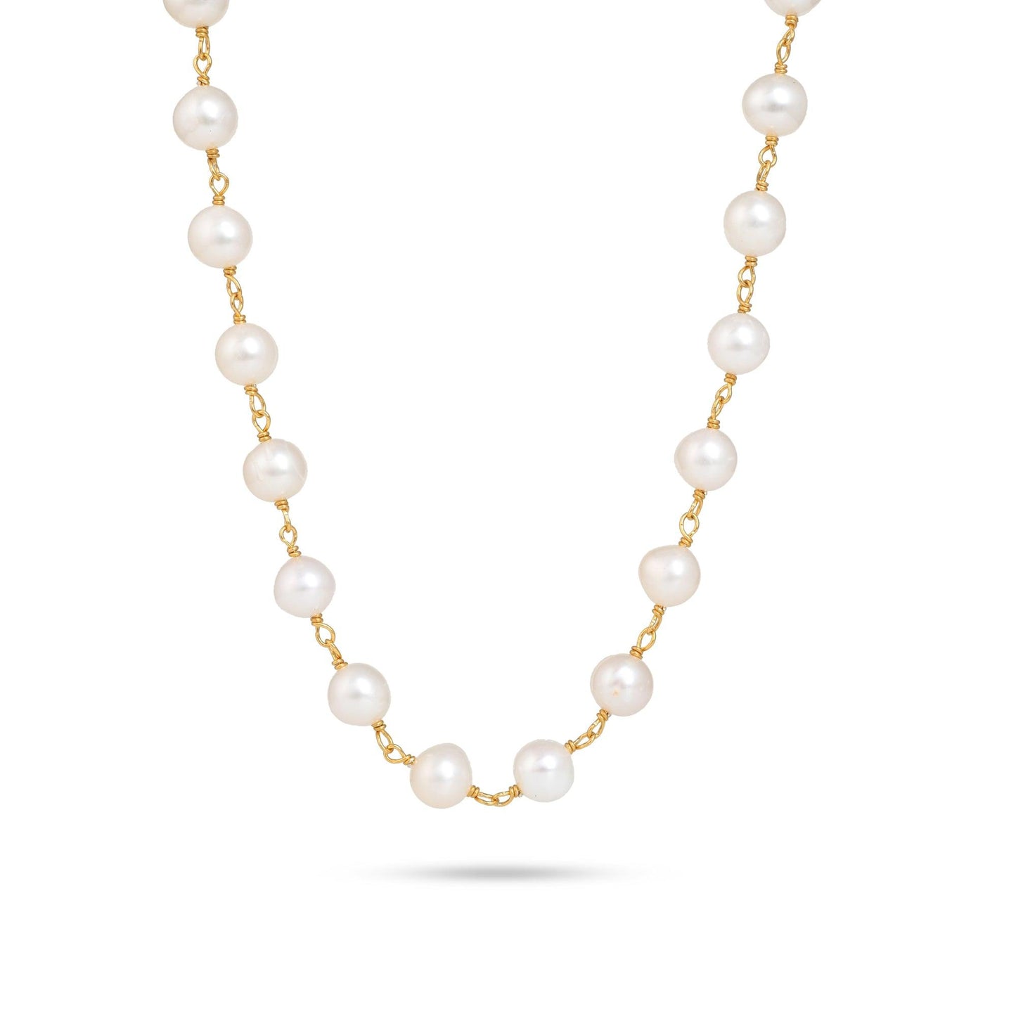Natural Pearl Beaded Necklace| 925 Silver| 18kt Gold Plated - From Purl Purl