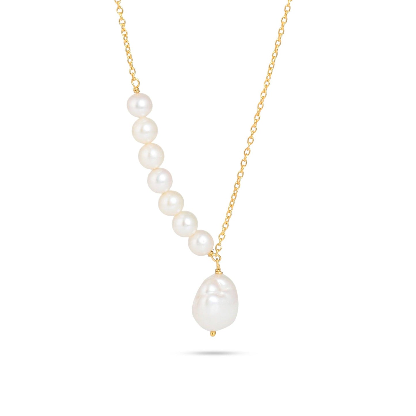 Natural Pearl Necklace| 925 Silver| 18kt Gold Plated - From Purl Purl