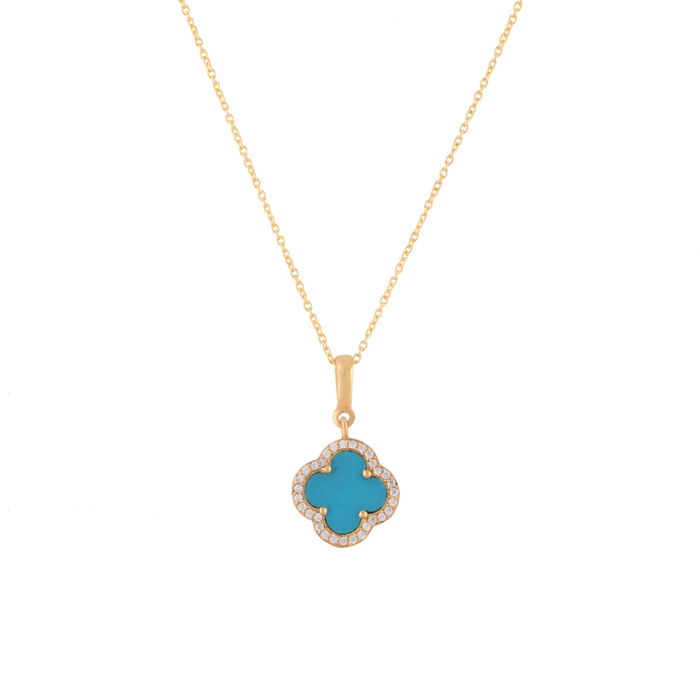 Turquoise Clover Necklace | Natural Turquoise - From Purl Purl