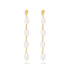 Glistening Pearl Drops Silver Earrings - From Purl Purl