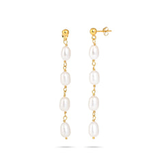 Glistening Pearl Drops Silver Earrings - From Purl Purl