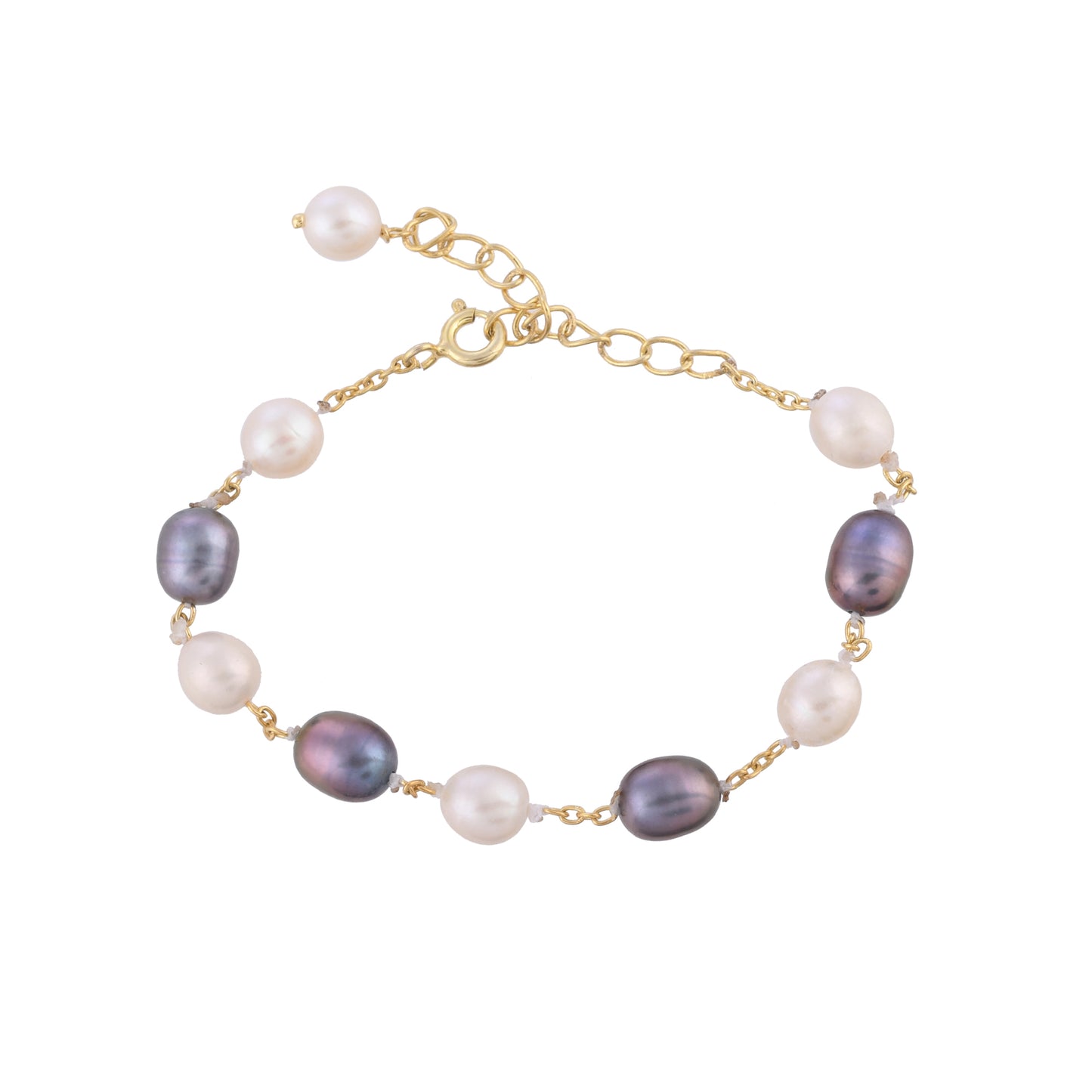 Black-White-Pearl-Elegant-Silver-bracelet-For-Women