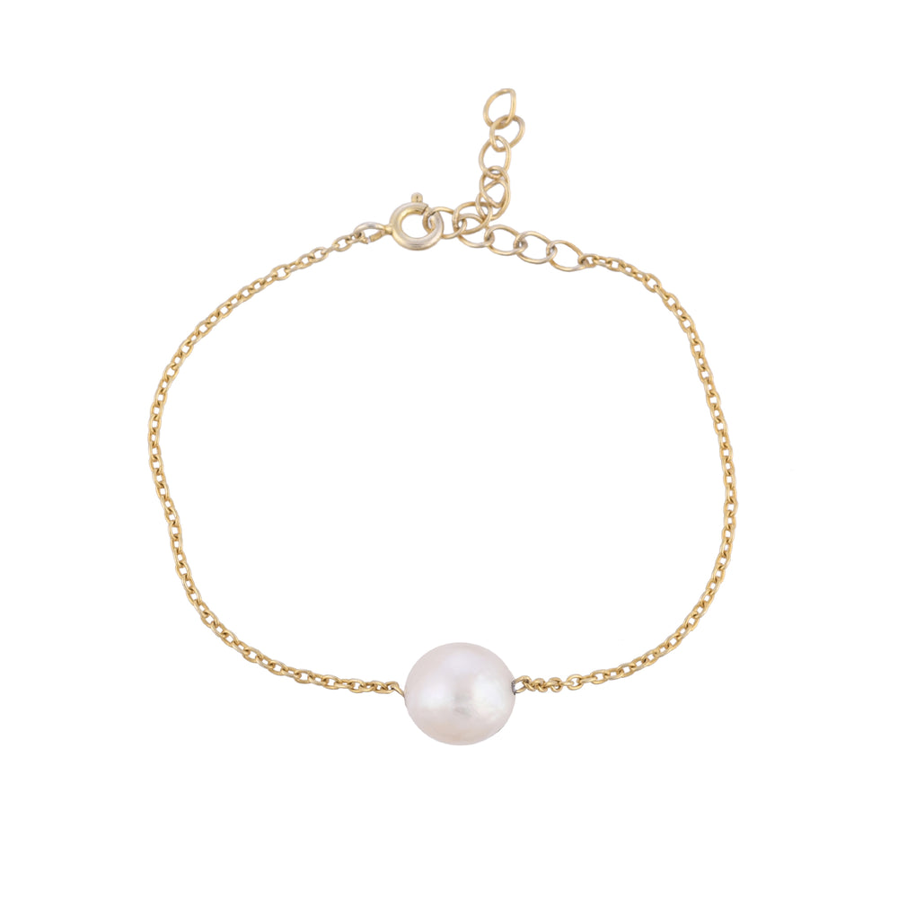 Single White Pearl Silver Bracelet - From Purl Purl