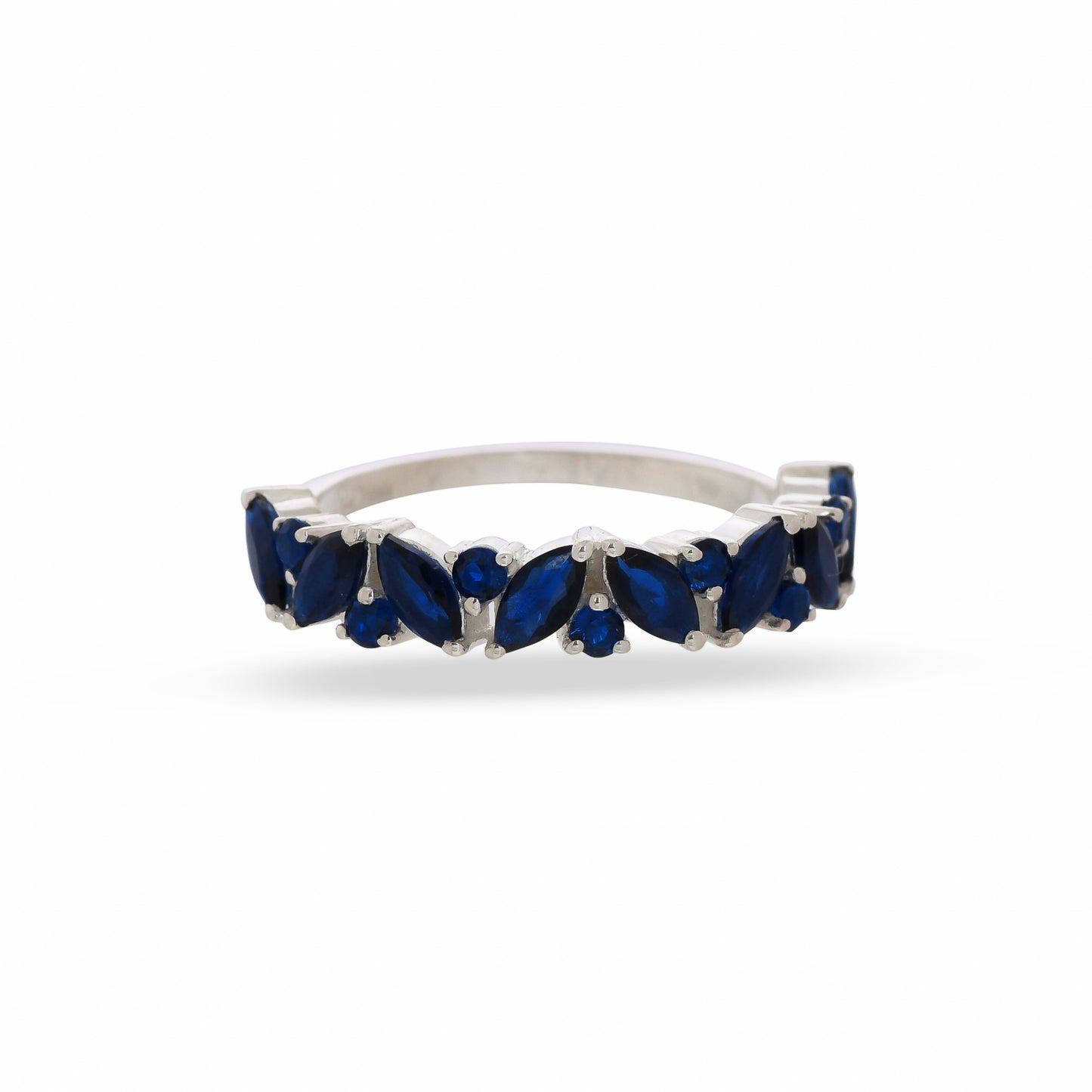 
                  
                    Elite Marquise Blue Cz Band Silver Ring - From Purl Purl
                  
                