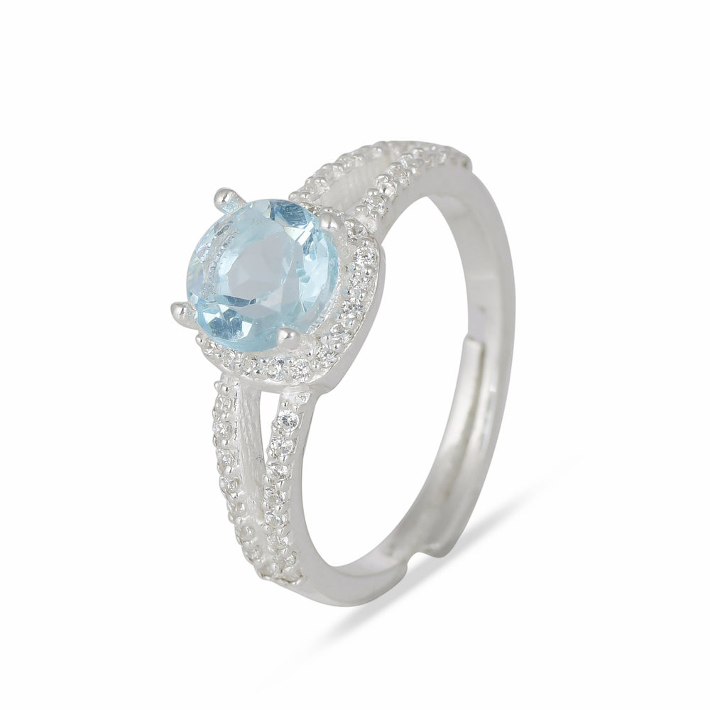 Natural Blue Topaz Silver Ring - From Purl Purl