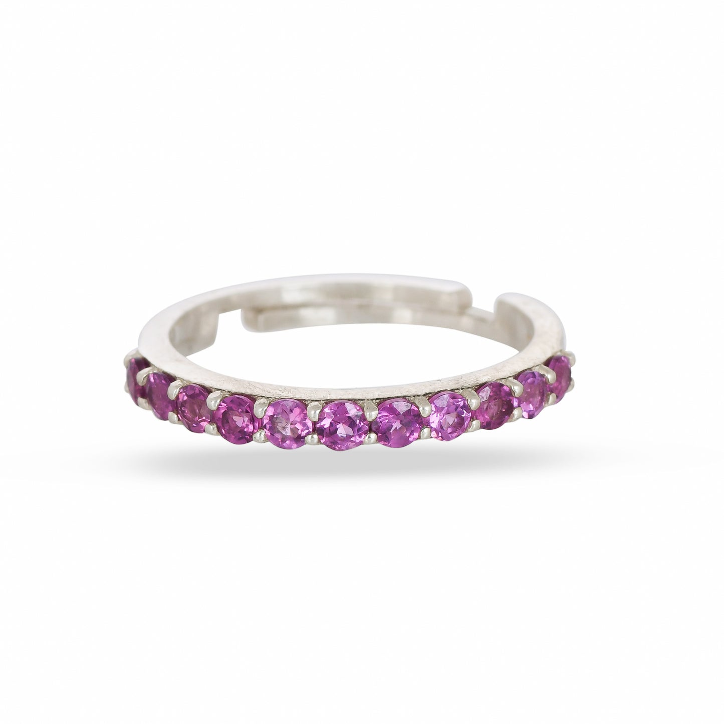 Natural Purple Garnet Silver Band Ring - From Purl Purl
