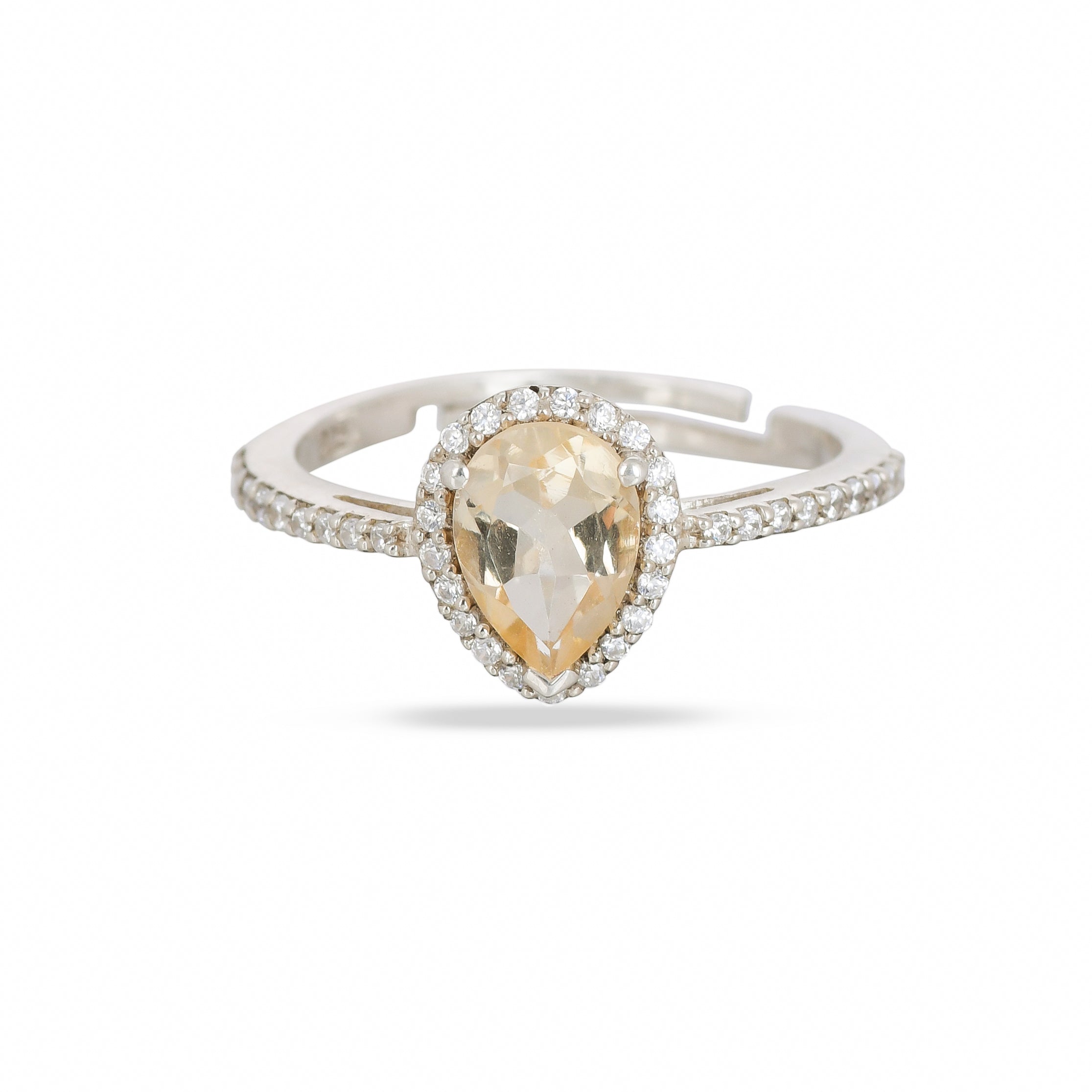 Natural Citrine Pear Gemstone Ring - From Purl Purl