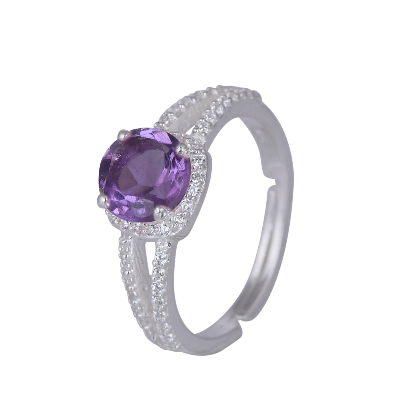 Natural Amethyst Gemstone Silver Ring - From Purl Purl