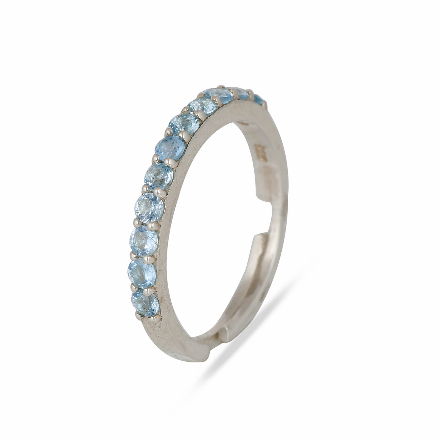 Blue-Topaz-Silver-Band-Ring-For-Women
