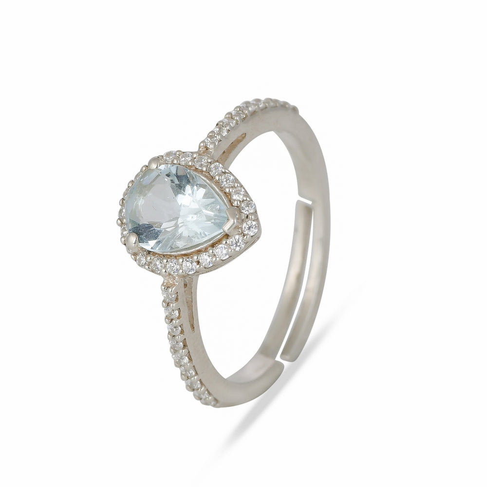 Pear Blue Topaz Silver Ring - From Purl Purl