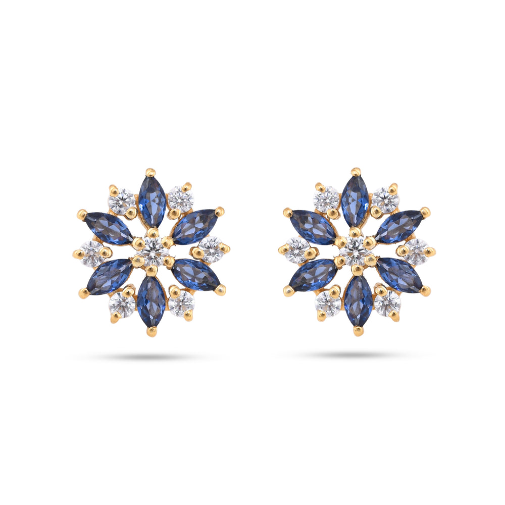 Flower Cz Silver Earring - From Purl Purl