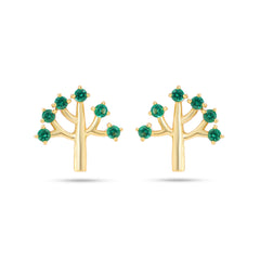 Green Tree of Life Silver Earrings - From Purl Purl