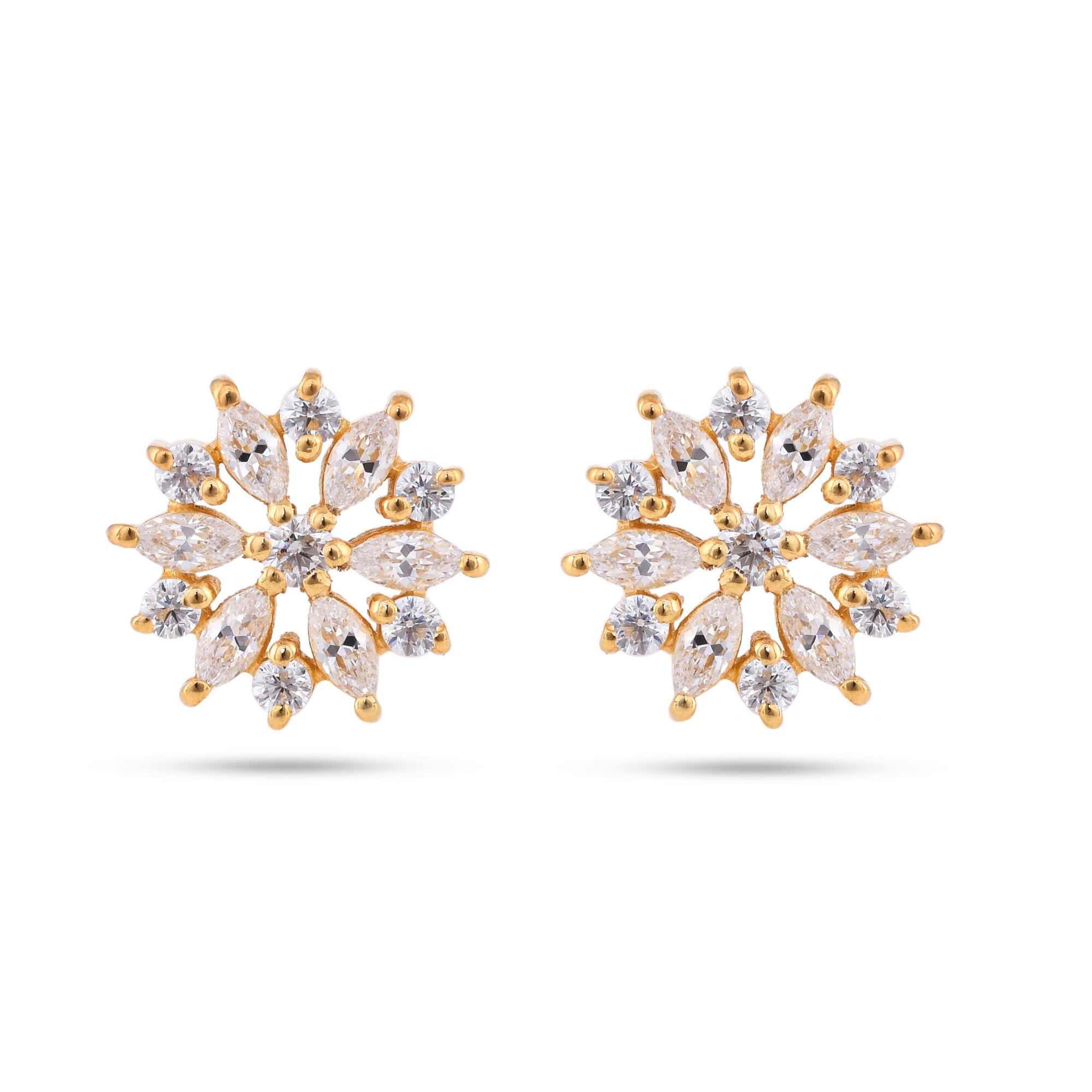 Flower Cz Silver Earring - From Purl Purl