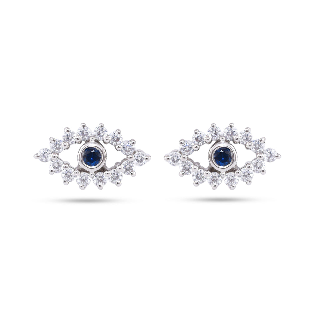 Evil Eye Silver Earrings - From Purl Purl