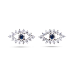 Evil Eye Silver Earrings - From Purl Purl