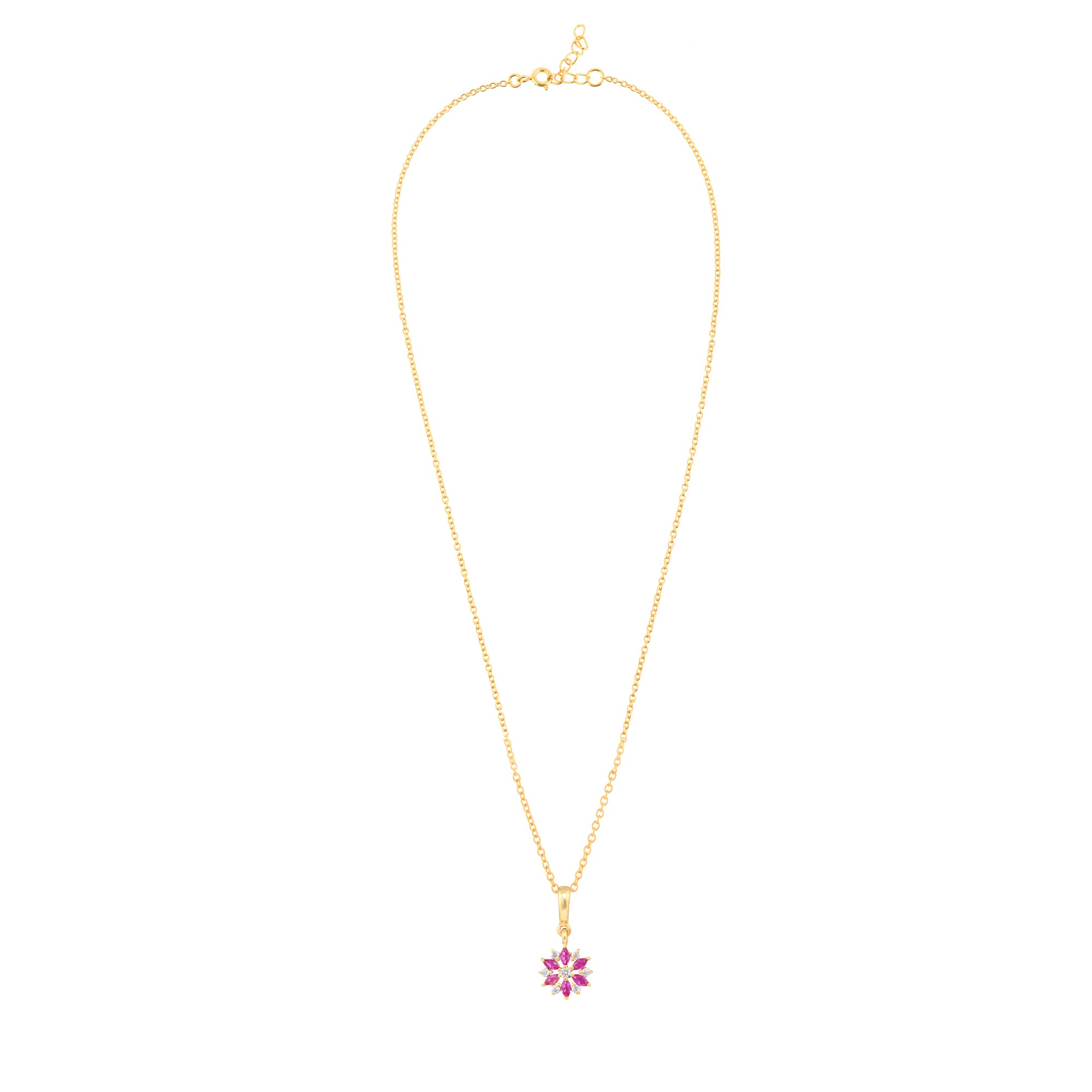 Flower Cz Silver Necklace - From Purl Purl