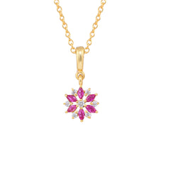 Flower Cz Silver Necklace - From Purl Purl