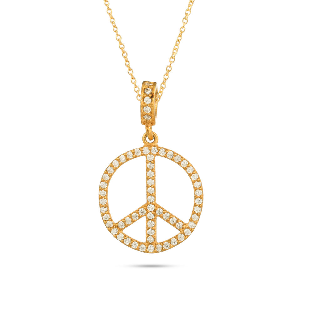 18k Gold Plated Peace Pendant - From Purl Purl