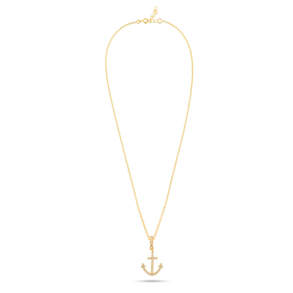 18k Gold Plated Anchor Cross Pendant (Copy) Purl