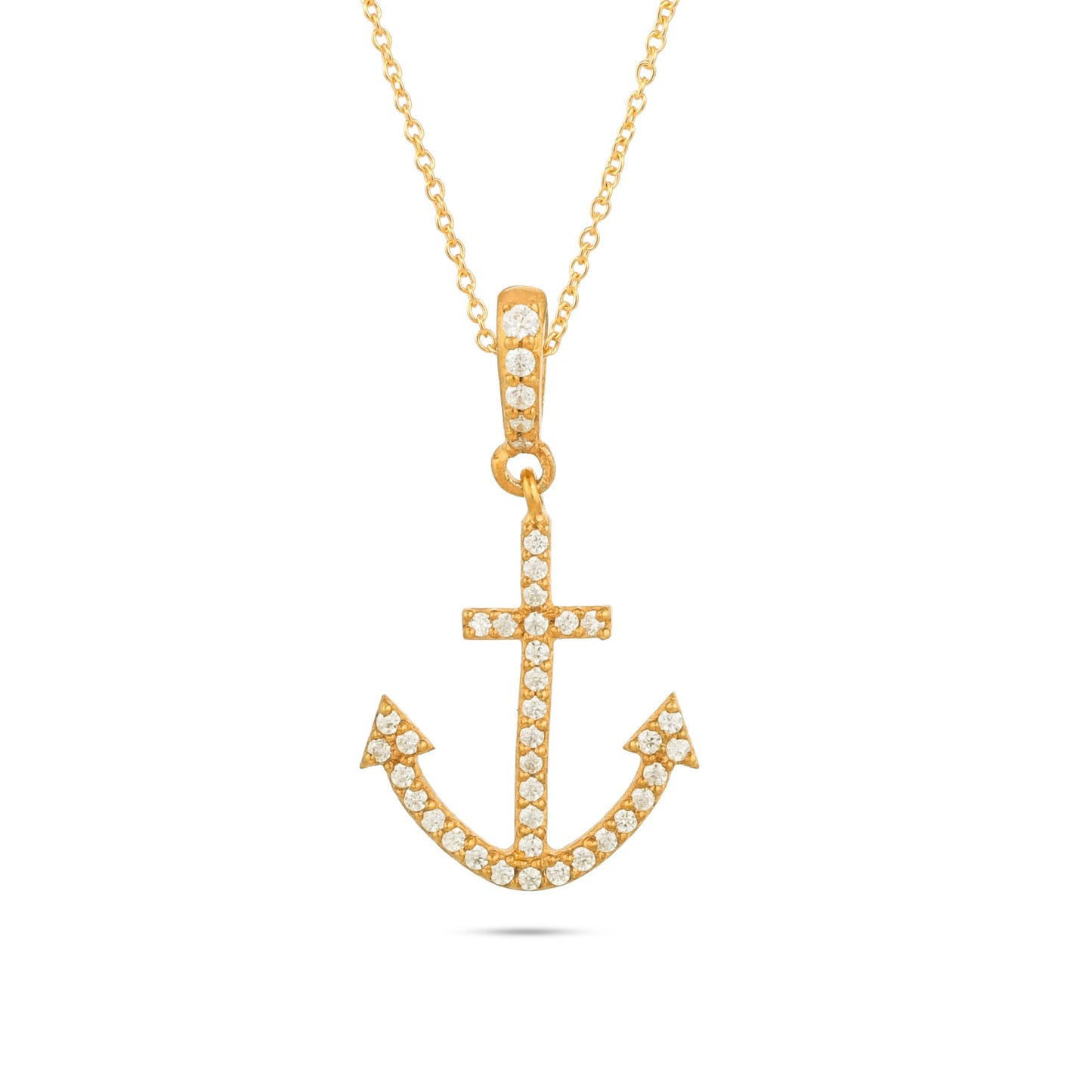 18k Gold Plated Anchor Cross Pendant (Copy) Purl
