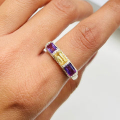 Amethyst Citrine Ring  925 Silver - from Purl