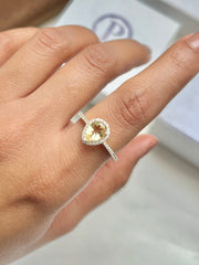 Natural Citrine Pear Gemstone Ring - From Purl