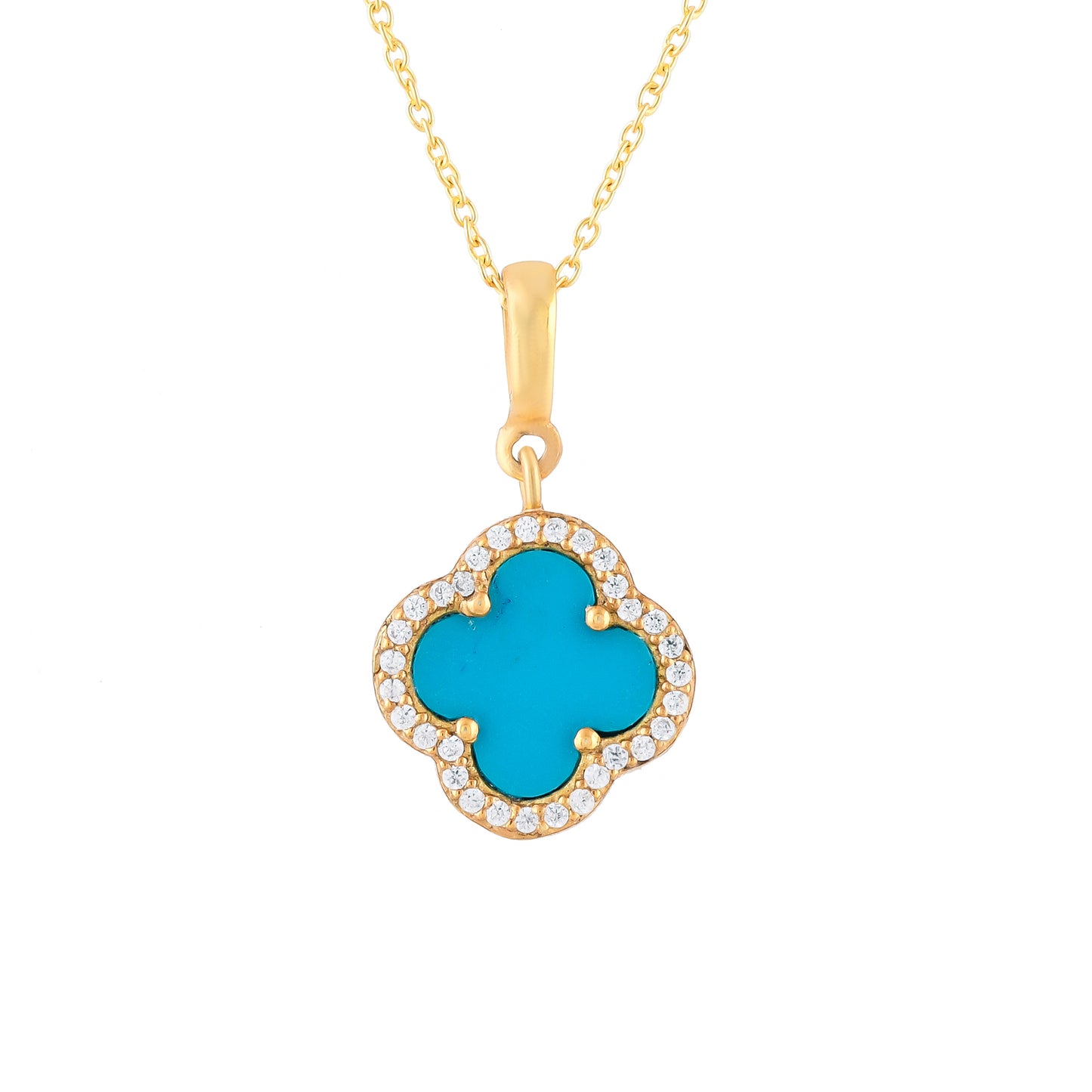 Turquoise Clover Necklace | Natural Turquoise - From Purl Purl