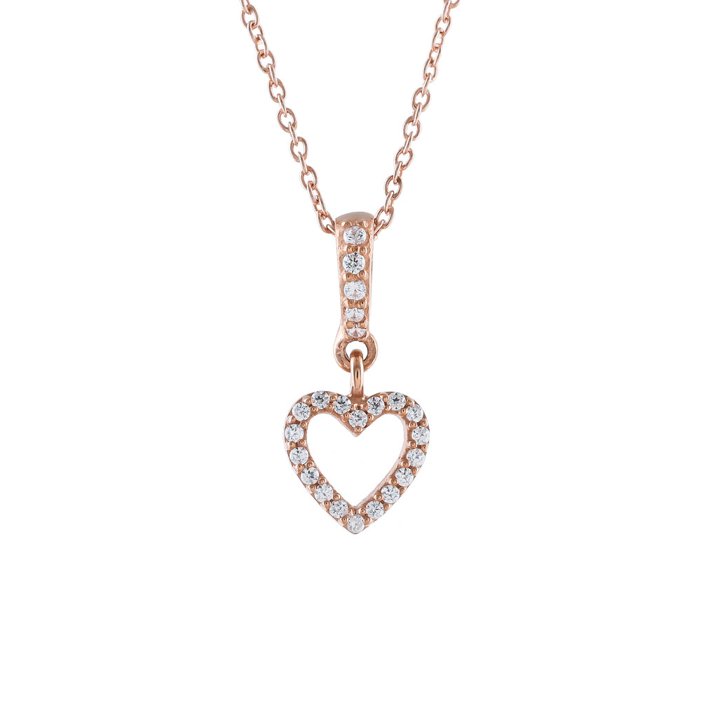 Heart Cz Silver Necklace - From Purl Purl