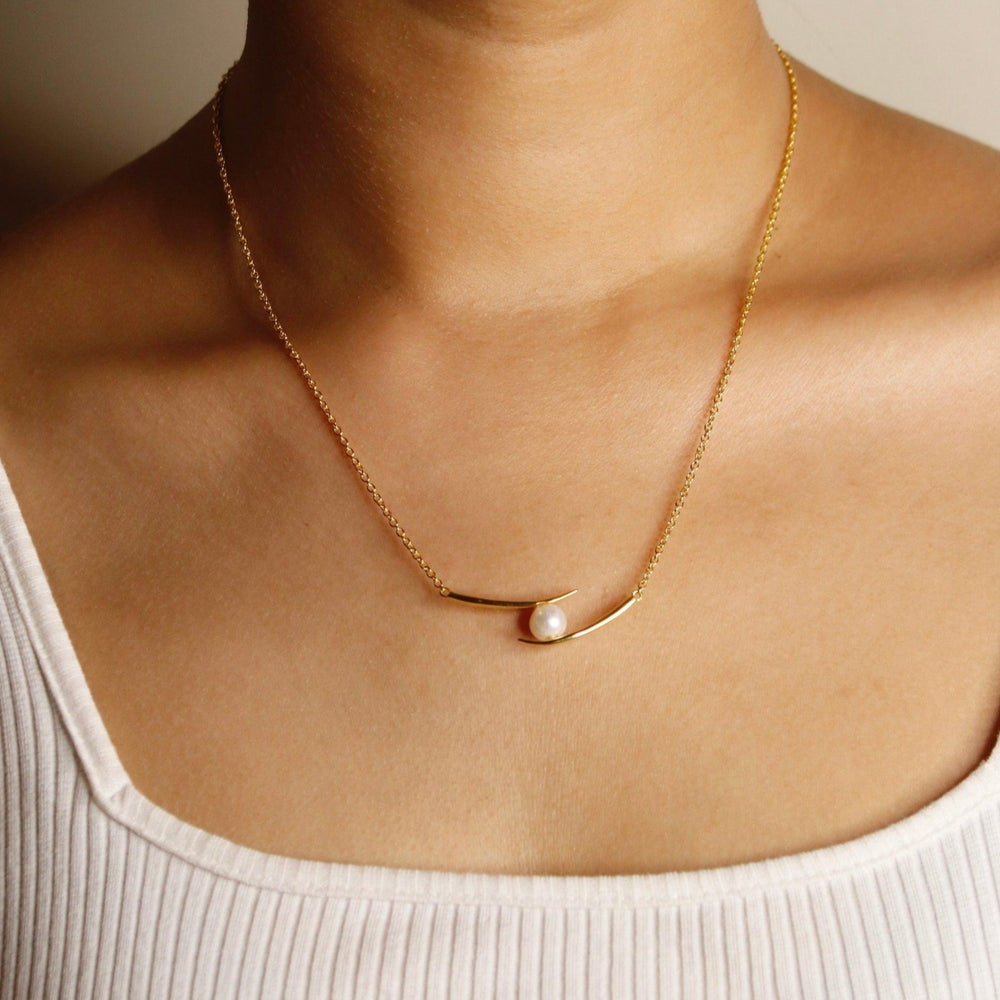 Natural Pearl Mist Necklace| 925 Silver| 18kt Gold Plated - From Purl Purl