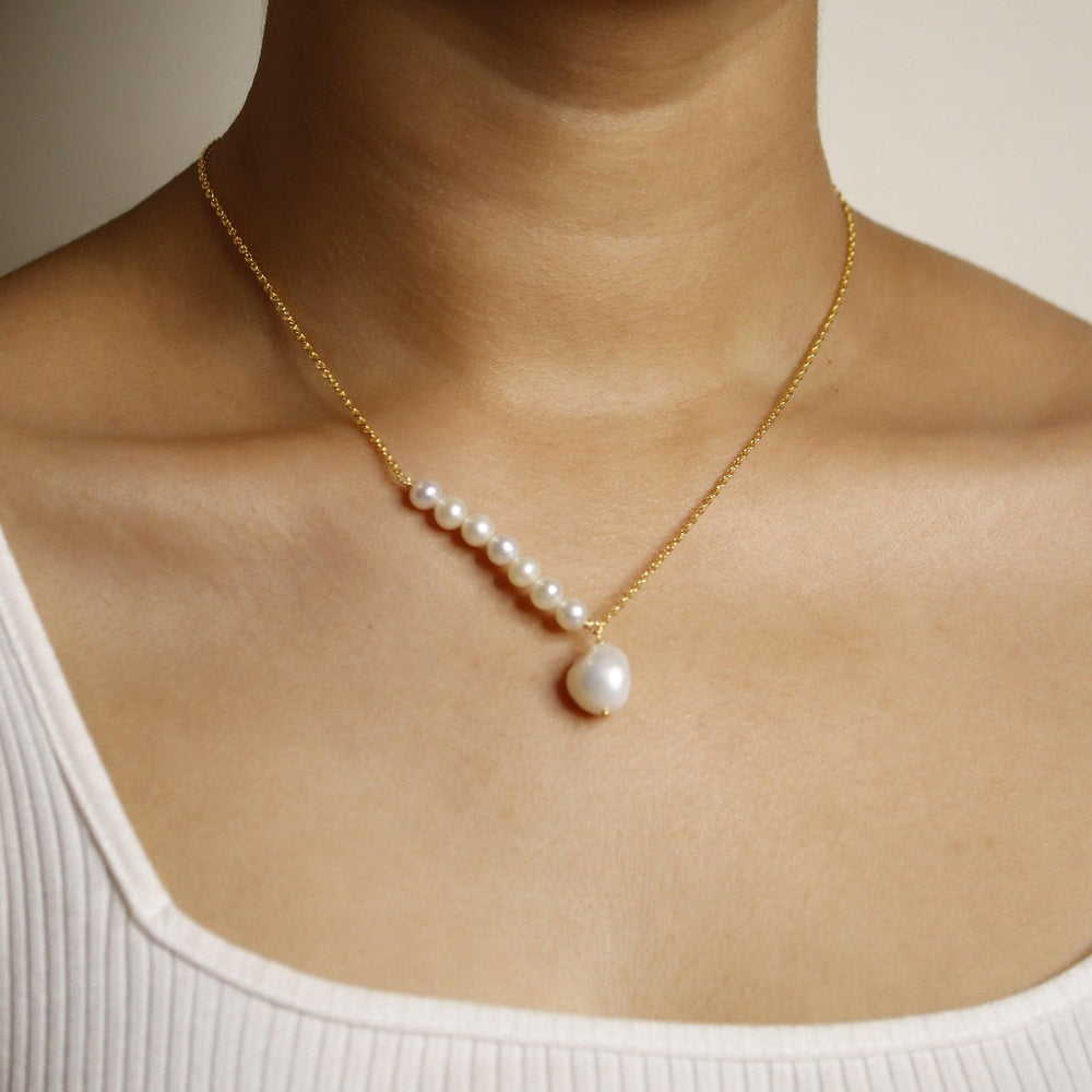 Natural Pearl Necklace| 925 Silver| 18kt Gold Plated - From Purl Purl