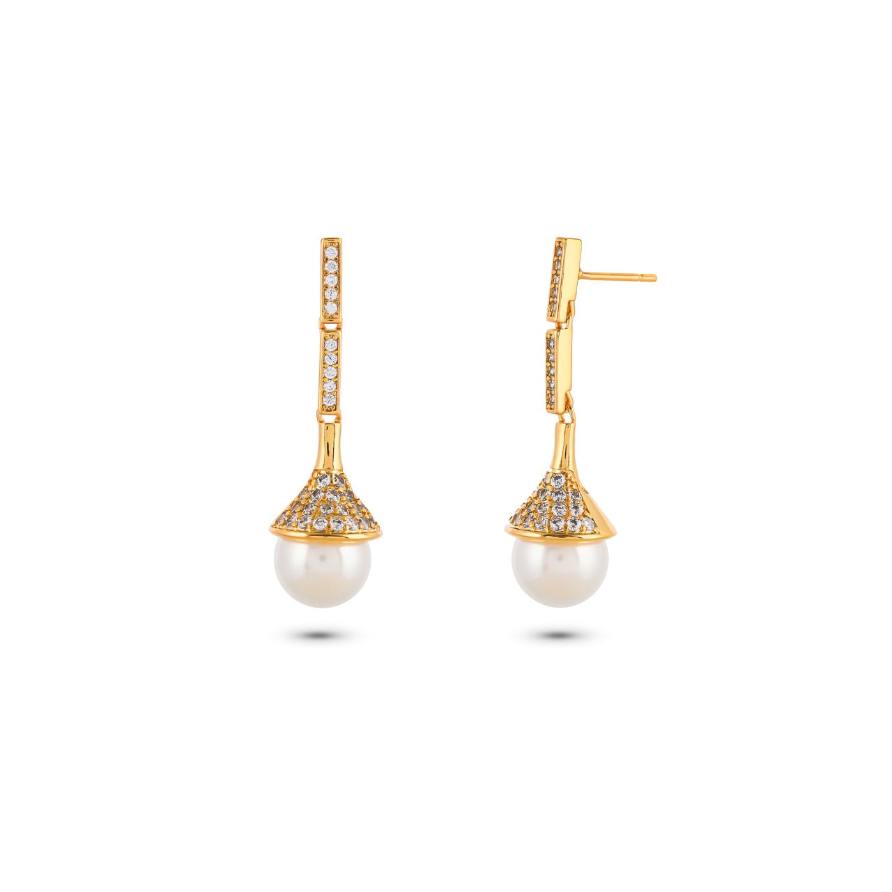 Silver Pearl Essence Dangler Earrings - Elegant Minimalist Design - From Purl Purl