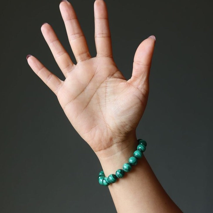 April & May Birthstone: Radiant Malachite Stone Bracelet - From Purl Purl