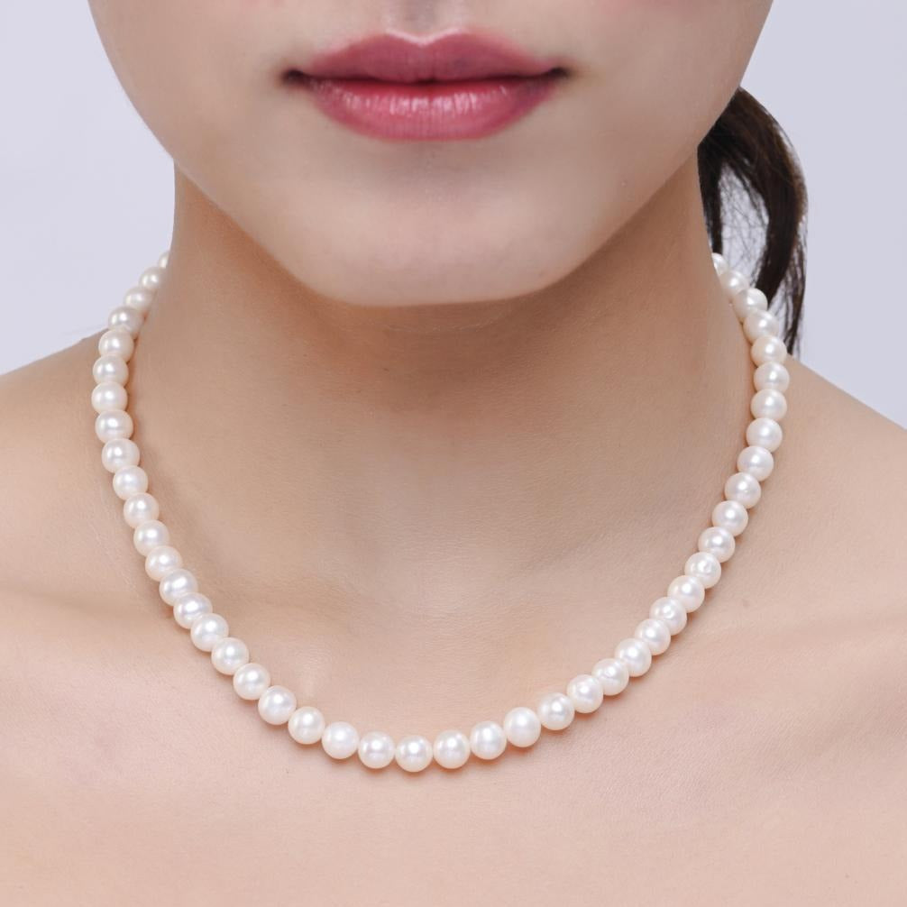 Timeless Natural Pearl Necklace| 925 Silver - From Purl