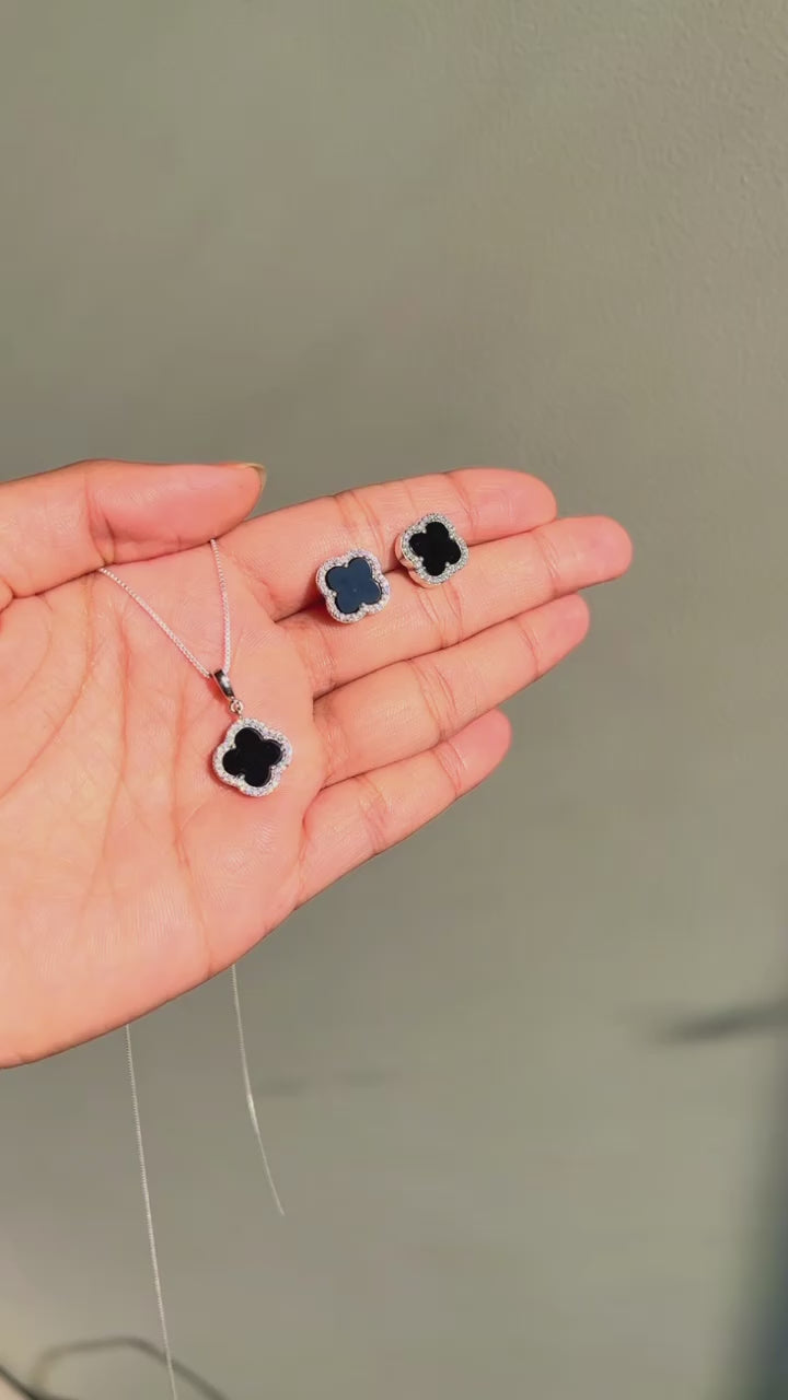 
                  
                    Load and play video in Gallery viewer, Natural Black Oynx Gemstone Earrings -  From Purl
                  
                