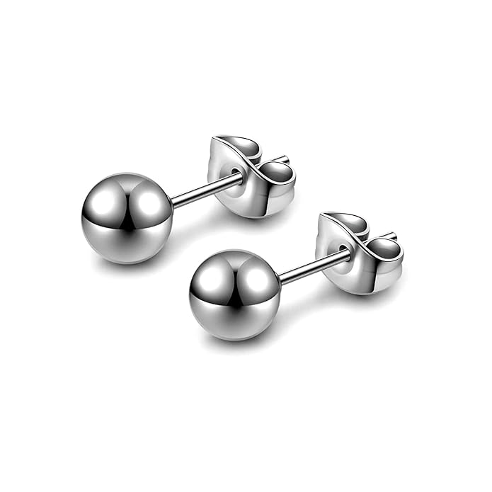 Minimal Ball Silver Earrings - From Purl Purl
